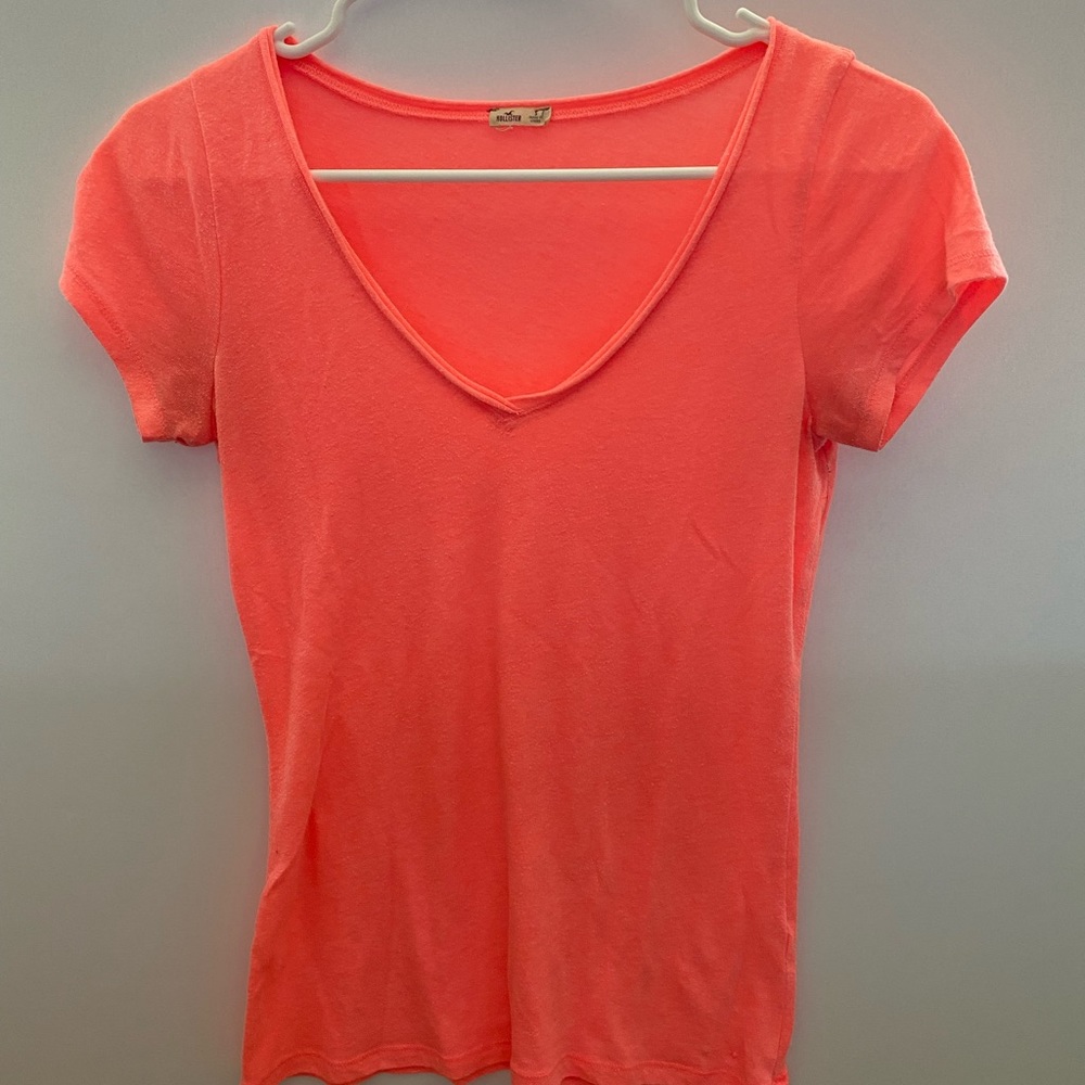 Hollister Hot Pink V Neck